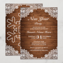 Rustic Wood & White Lace New Year Party