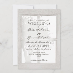 Rustic Wood Window Frame Invitation