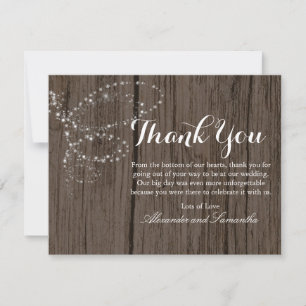 Rustic Wood Winter Snowflake Thank You Card
