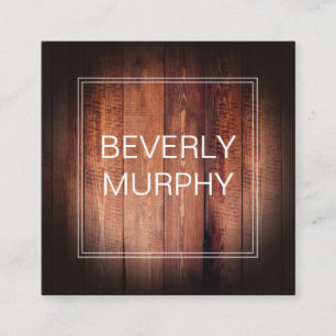 Rustic Wood with Embellishment and Vignette Square Business Card