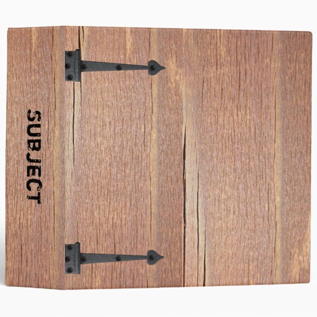 Rustic Wood With Hammered Black Hinges Binder (Front/Spine)