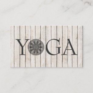 Rustic Wood Yoga Instructor Business Card
