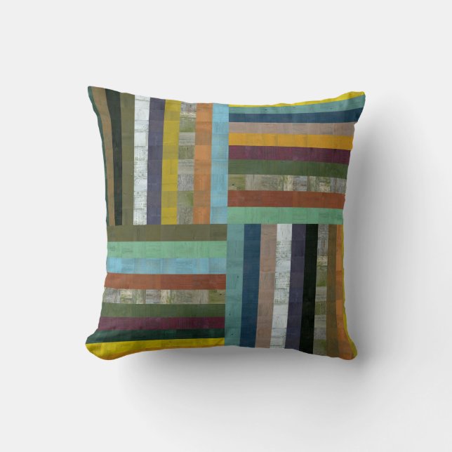 Rustic Wooden Abstract ll Throw Pillow (Front)
