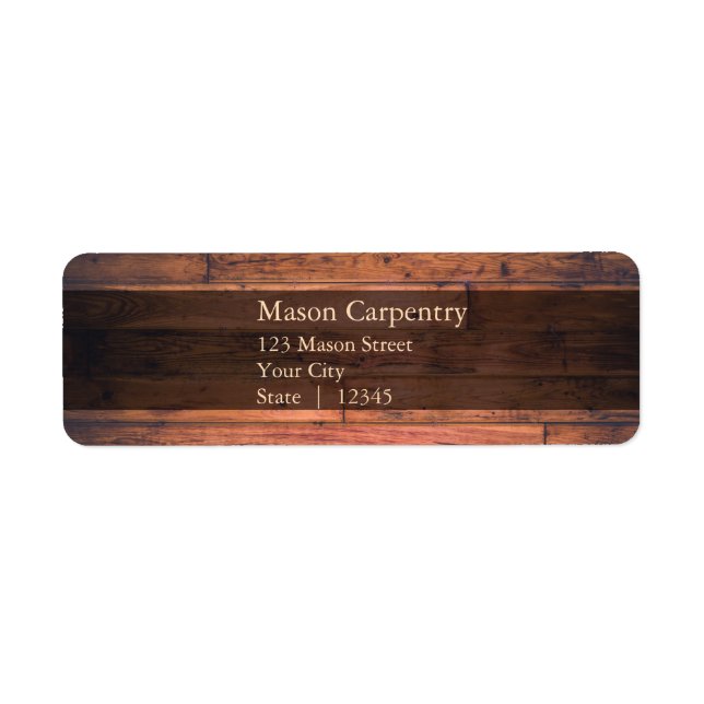 Rustic Wooden Background - Return Address Label (Front)
