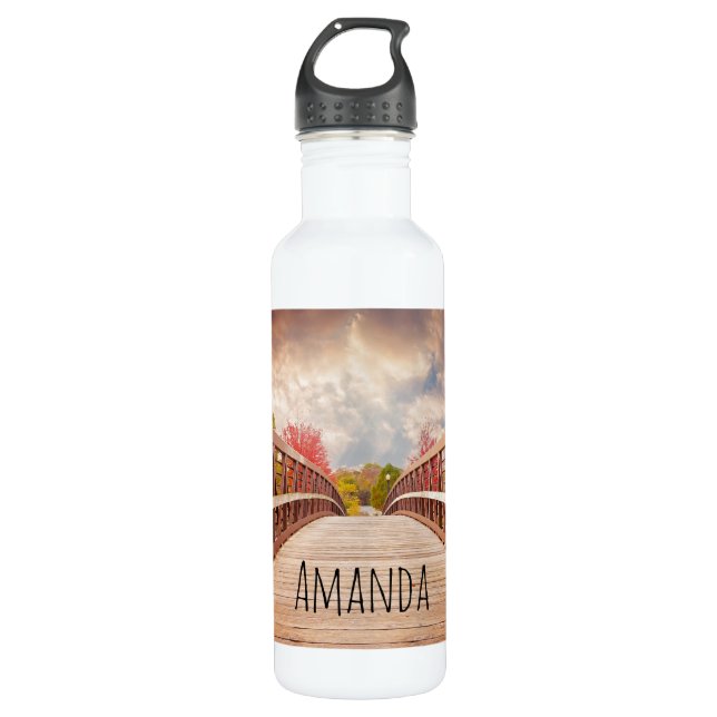 Rustic Wooden Bridge in the Country 710 Ml Water Bottle (Front)