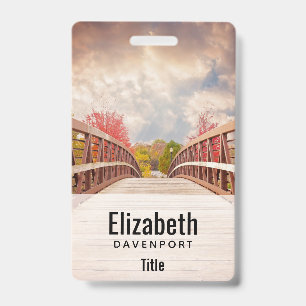 Rustic Wooden Bridge in the Country  Badge