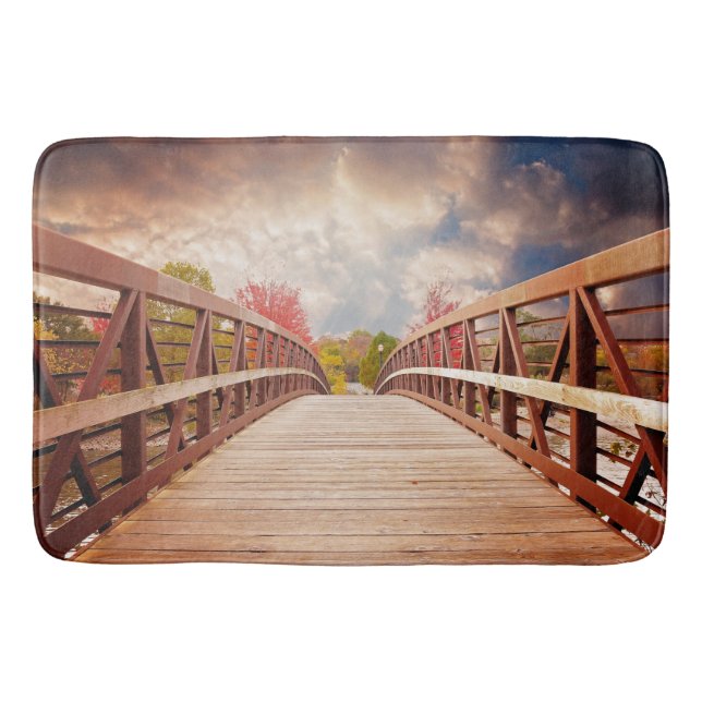 Rustic Wooden Bridge in the Country Bath Mat (Front)