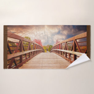 Rustic Wooden Bridge in the Country Bath Towel Set