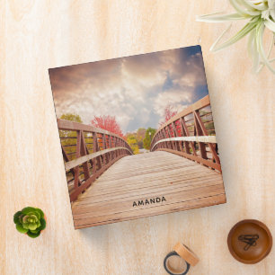 Rustic Wooden Bridge in the Country Binder