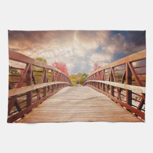 Rustic Wooden Bridge in the Country Kitchen Towel