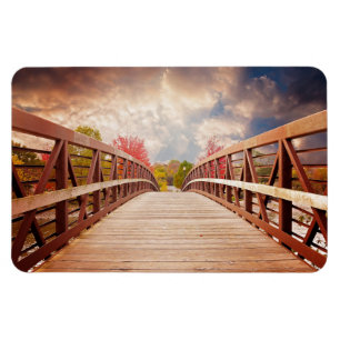 Rustic Wooden Bridge in the Country Magnet