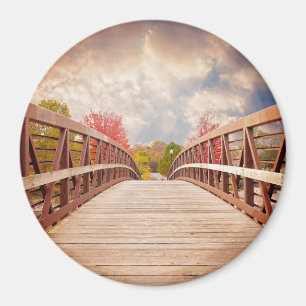 Rustic Wooden Bridge in the Country Magnet