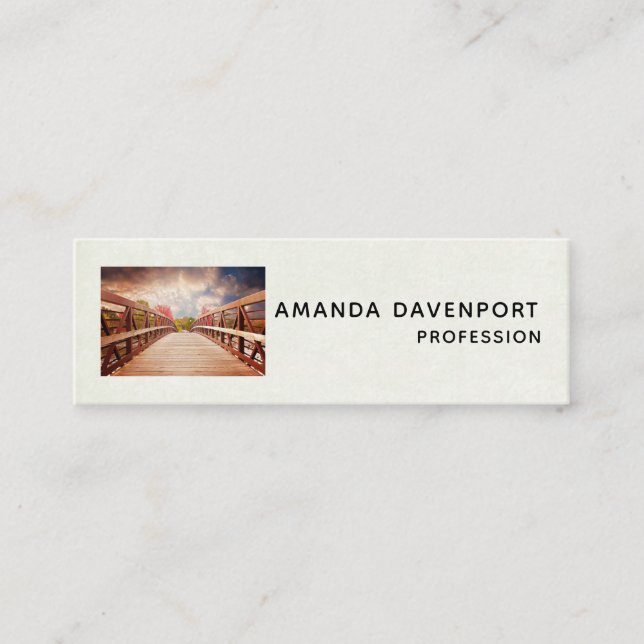 Rustic Wooden Bridge in the Country Mini Business Card (Front)