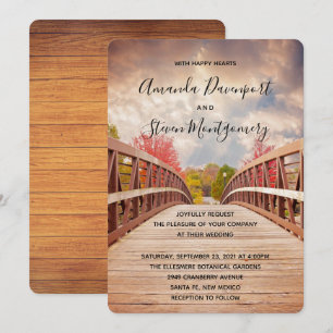 Rustic Wooden Bridge in the Country Wedding Invitation