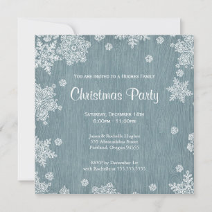 Rustic Wooden Christmas Invitation