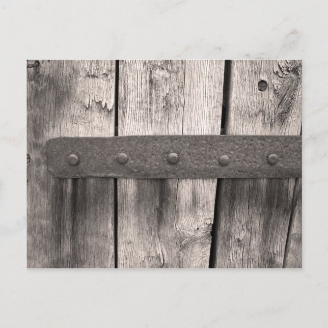 Rustic Wooden Door and Hinge Postcard (Front)