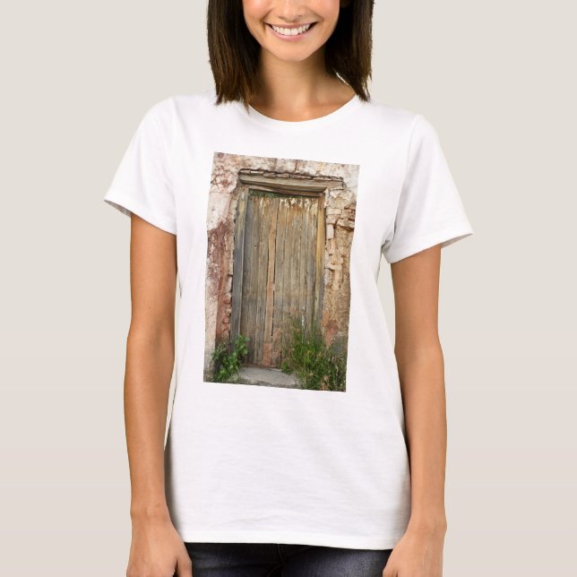 Rustic Wooden Doorway In Mexico T-Shirt (Front)
