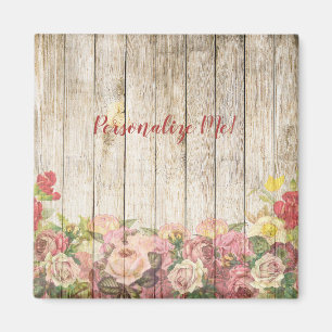 Rustic Wooden Fence Flower Garden Personalized Magnet