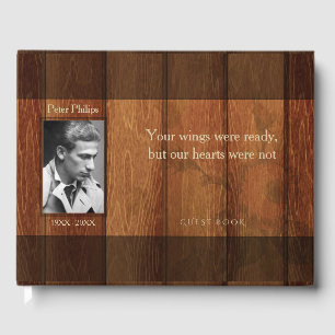 Rustic Wooden Frame Memorial Guest Book 2