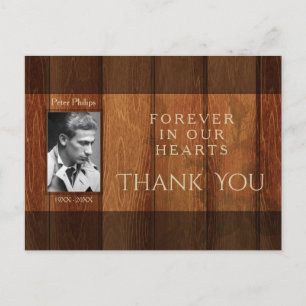 Rustic Wooden Frame Sympathy Thank You Postcard