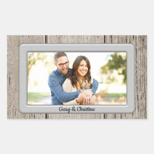 Rustic Wooden Framed Your Picture Sticker