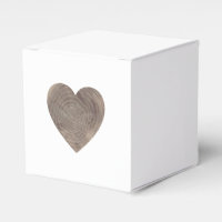Rustic wooden heart wedding favour box
