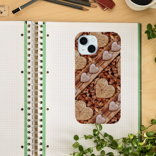Rustic Wooden Hearts Case-Mate iPhone Case (Creator Uploaded)