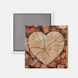 Rustic Wooden Hearts Magnet