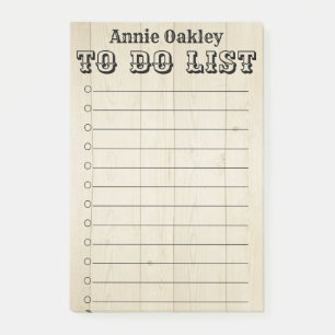 Rustic Wooden Personalized To Do List Post-It Note