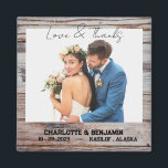 Rustic Wooden Photo Wedding Favour Magnet<br><div class="desc">Rustic Wooden Photo Wedding Favour magnet features rustic wooden background , text & wedding couple photo template. A perfect wedding favour gift for your guests. Please click on the personalize button to customize it with your text or photo.Kindly visit my store " loveyouart" for other or similar designs . IMAGE...</div>