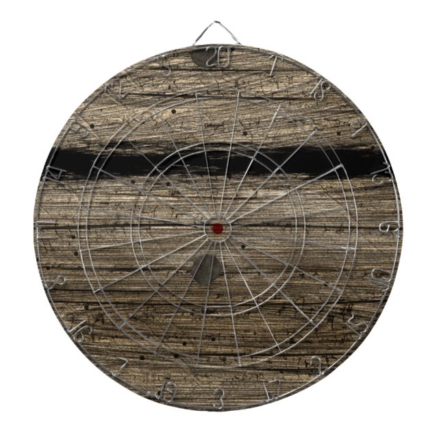 Rustic Wooden Plank Dart Board (Front)