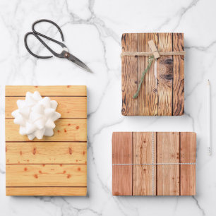 Rustic Wooden Plank Pattern - Vintage Tree Forest Wrapping Paper Sheet