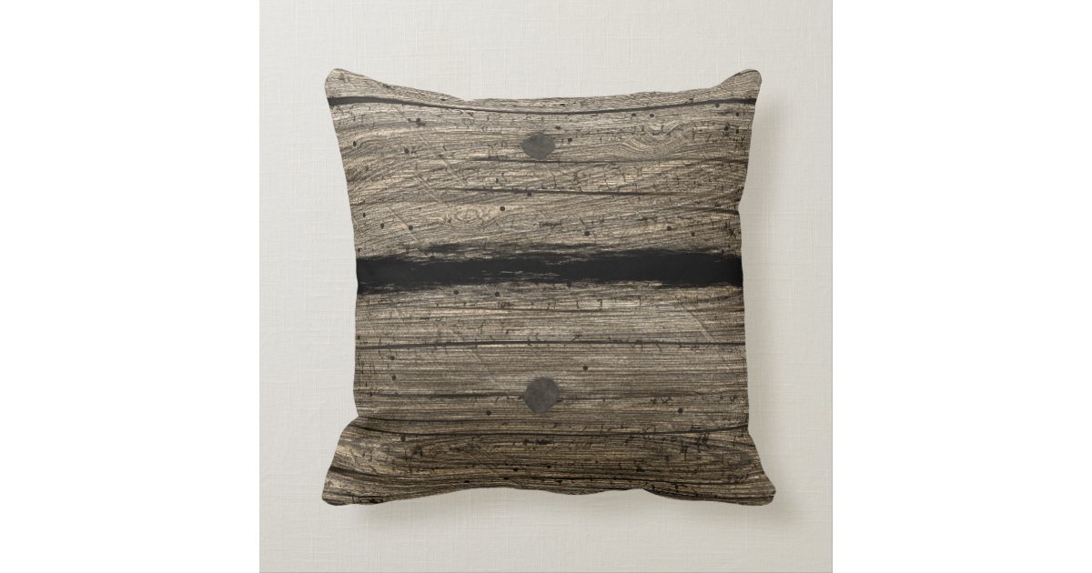 Rustic Wooden Plank Pillow Zazzle