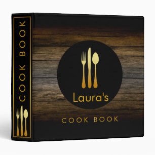 Rustic Wooden Recipe Book Family Cook Kitchen Binder