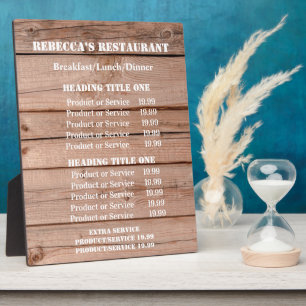 Rustic Wooden Unique Business Pricing/Service Plaque