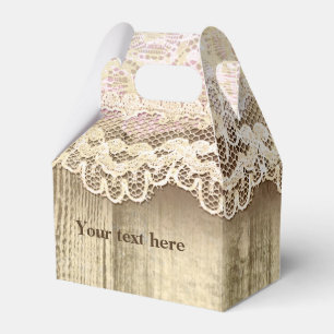 Rustic Wooden Vintage Lace Party Favour Boxes