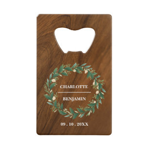 Rustic Wooden Wedding Favour Credit Card Bottle Opener