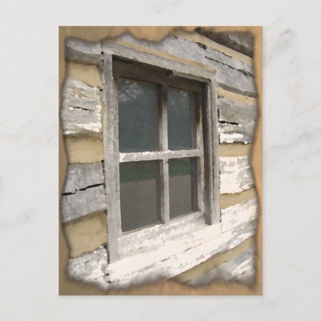 Rustic Wooden Window Postcard (Front)