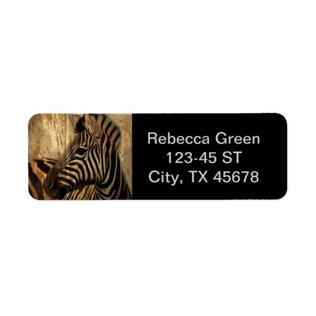 rustic woodgrain Africa safari animal  zebra (Front)