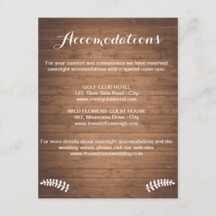 Rustic woodgrain enclosure card wedding invitation