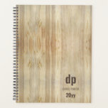 Rustic Woodgrain Monogrammed Planner<br><div class="desc">Rustic wood look monogrammed planner - undated and ready to start using at any time of the year (ie new year, fiscal year, academic year, new venture or project etc). This simple, modern personalized design has a woodgrain style background with brown typography and the template is ready for you to...</div>