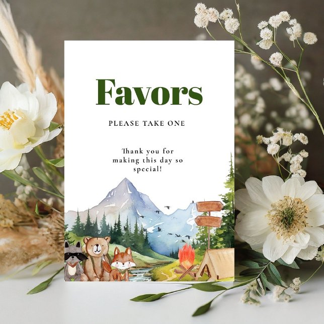 Rustic Woodland Animal  Baby shower Favours Sign (Creator Uploaded)