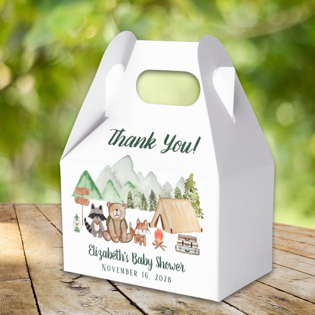 Rustic Woodland Animals Baby Shower Thank You Favor Box (Creator Uploaded)