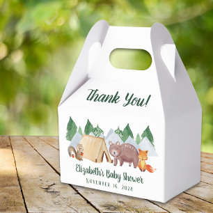 Rustic Woodland Animals Baby Shower Thank You Favor Box