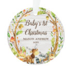 Rustic Woodland Animals Baby's First Christmas