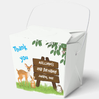 Rustic Woodland Animals Birthday Favor Box