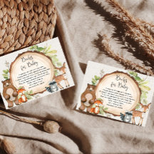 Rustic Woodland animals book request baby shower E