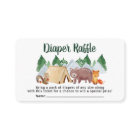 Rustic Woodland Animals Diaper Raffle Baby Shower