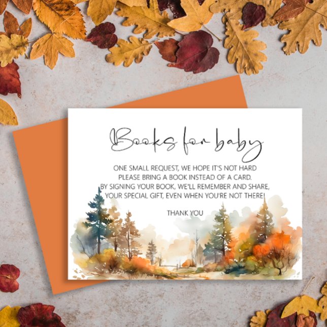 Rustic Woodland Autumn Forest books for baby Enclosure Card (Creator Uploaded)