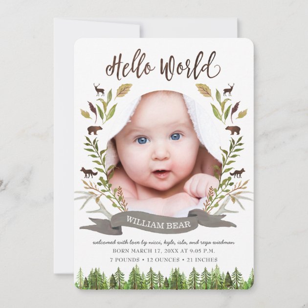 baby born announcement card